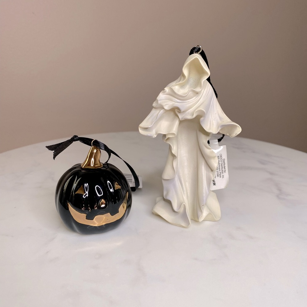 NWT Ghost and Pumpkin Halloween Ornaments